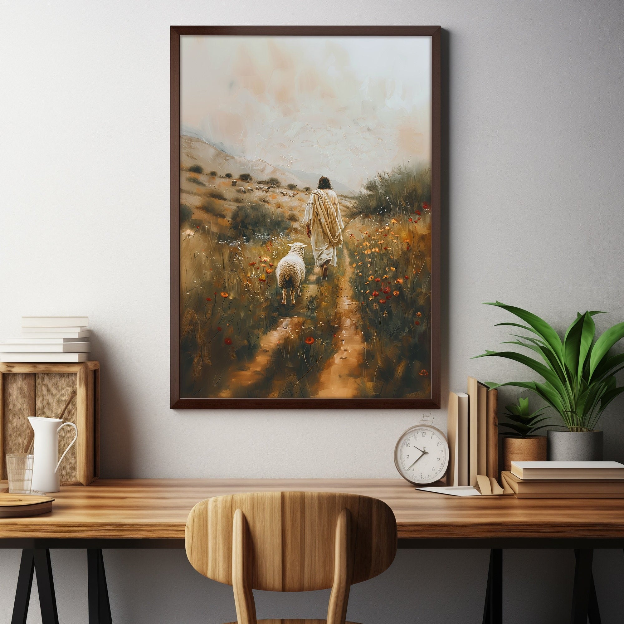 Jesus Leaves The 99 Poster, Jesus poster, Bible wall Poster